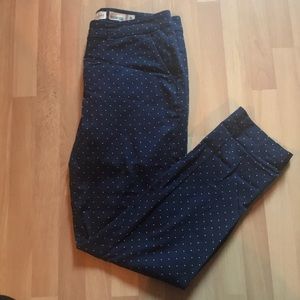 Blue polka dot Capri pants
